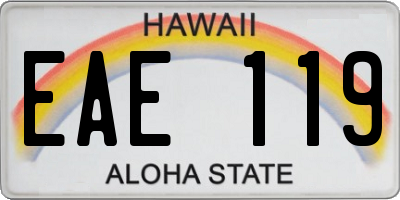 HI license plate EAE119