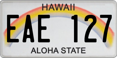 HI license plate EAE127