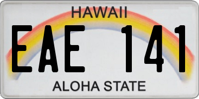 HI license plate EAE141