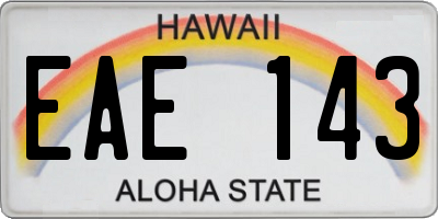 HI license plate EAE143