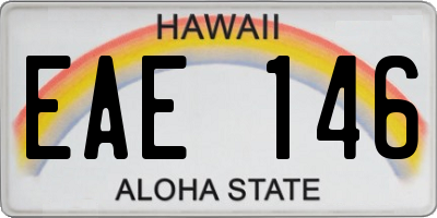 HI license plate EAE146