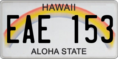 HI license plate EAE153