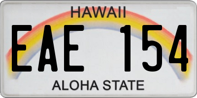 HI license plate EAE154