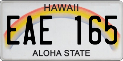 HI license plate EAE165