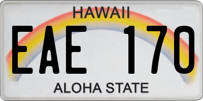 HI license plate EAE170