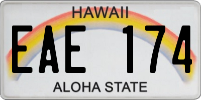 HI license plate EAE174