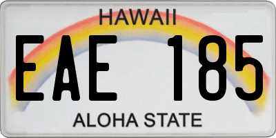 HI license plate EAE185
