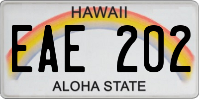 HI license plate EAE202
