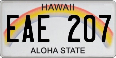 HI license plate EAE207