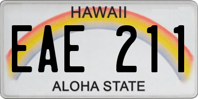 HI license plate EAE211