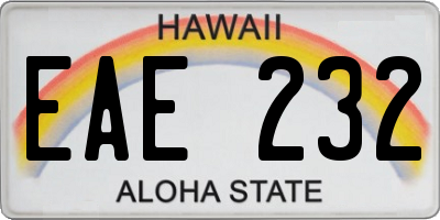 HI license plate EAE232