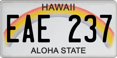 HI license plate EAE237