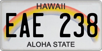 HI license plate EAE238