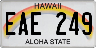 HI license plate EAE249