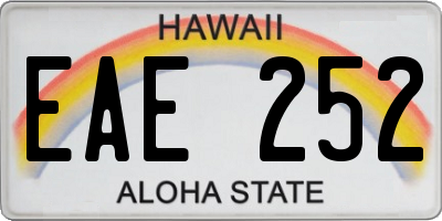HI license plate EAE252