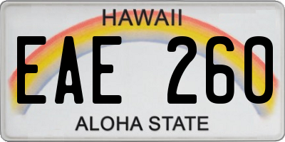HI license plate EAE260