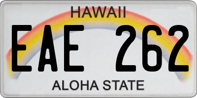 HI license plate EAE262