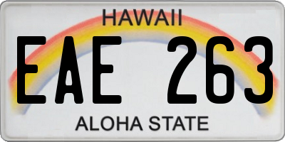 HI license plate EAE263