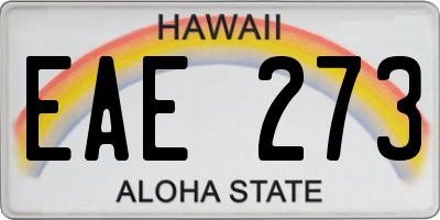 HI license plate EAE273