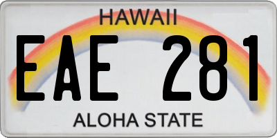 HI license plate EAE281