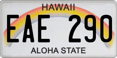 HI license plate EAE290