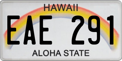 HI license plate EAE291