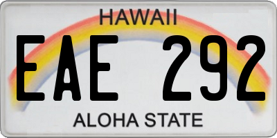 HI license plate EAE292