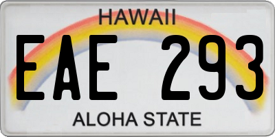 HI license plate EAE293