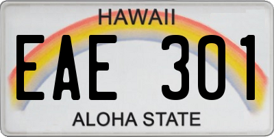 HI license plate EAE301