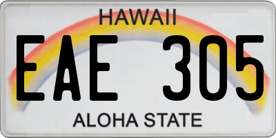HI license plate EAE305