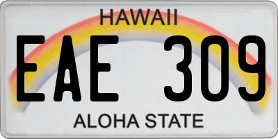 HI license plate EAE309