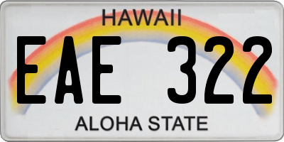 HI license plate EAE322