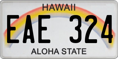 HI license plate EAE324