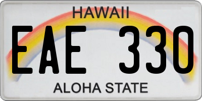 HI license plate EAE330