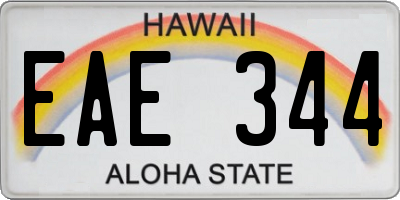 HI license plate EAE344