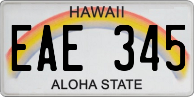 HI license plate EAE345