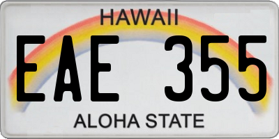 HI license plate EAE355