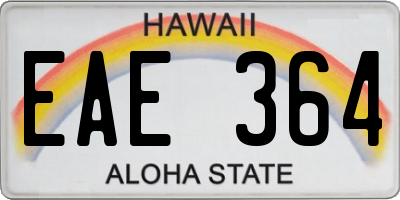 HI license plate EAE364