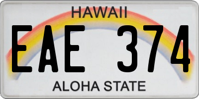 HI license plate EAE374