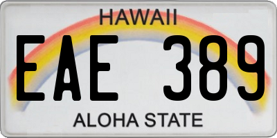 HI license plate EAE389
