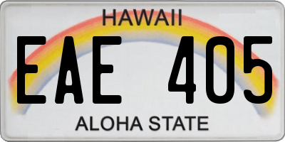 HI license plate EAE405