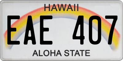 HI license plate EAE407