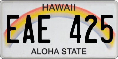HI license plate EAE425