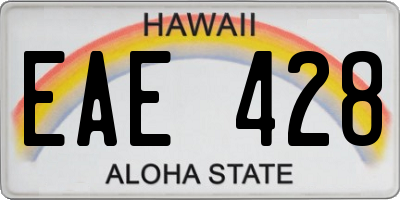 HI license plate EAE428