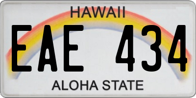 HI license plate EAE434