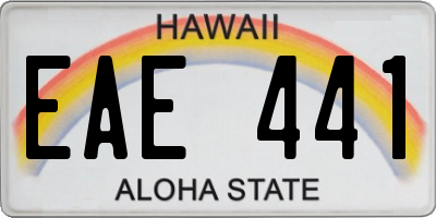 HI license plate EAE441