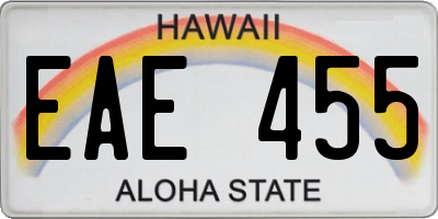 HI license plate EAE455