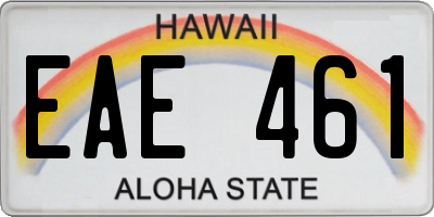HI license plate EAE461
