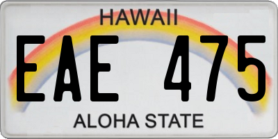 HI license plate EAE475