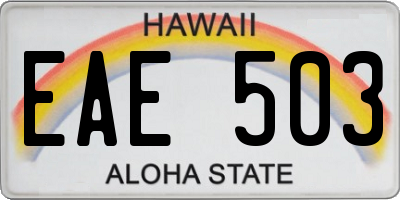 HI license plate EAE503